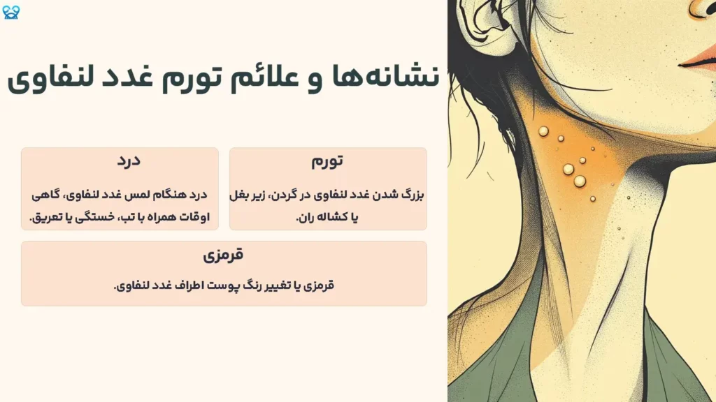 نشانهها و علائم تورم غدد لنفاوی